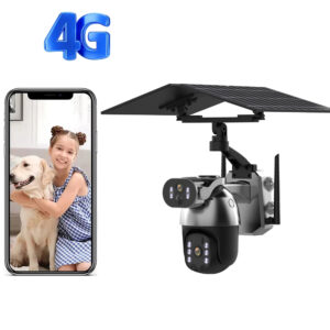 UBOX 12W 6MP Dual Lens 4X Digital Zoom Solar Powered Camera 4G SIM Card